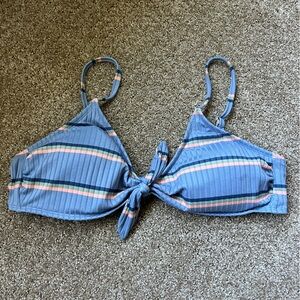 Blue Striped Bikini Top